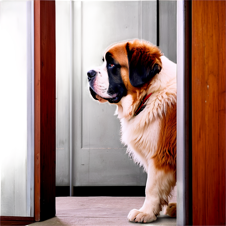 Saint Bernard Waiting At Door Png Ari41 PNG