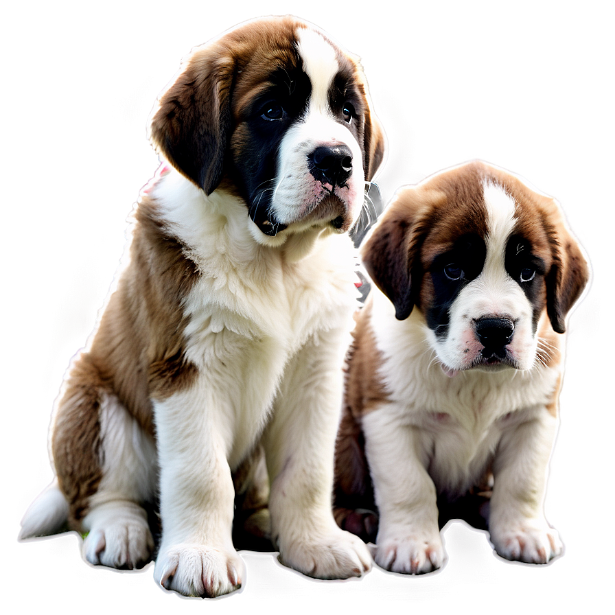 Saint Bernard With Puppies Png Oqb25 PNG