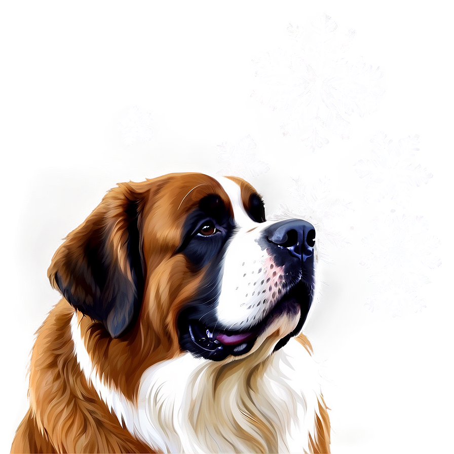 Saint Bernard With Snowflakes Png 33 PNG