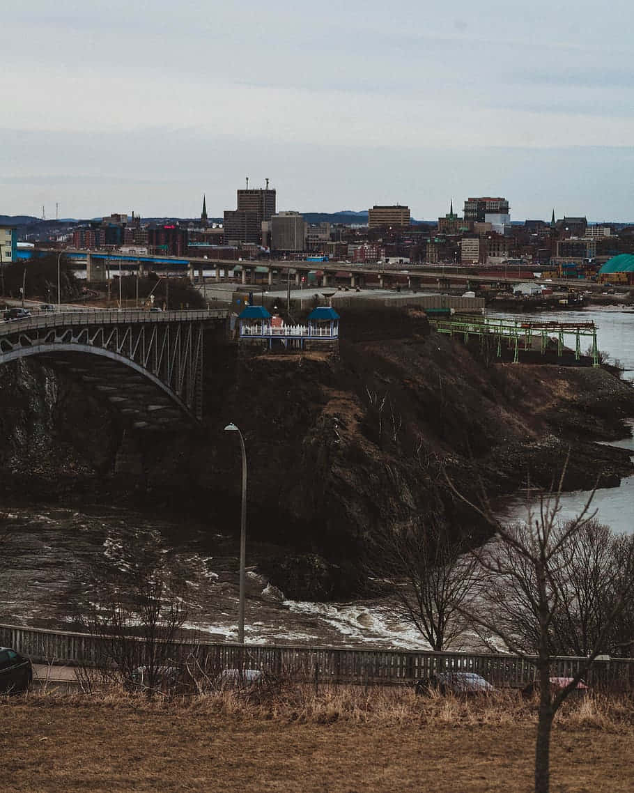 Saint John Cityscapeand Bridge Wallpaper