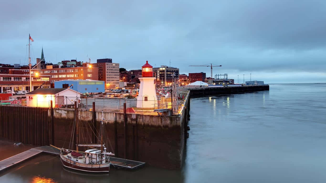 Download Saint John Harbor Dusk View Wallpaper | Wallpapers.com