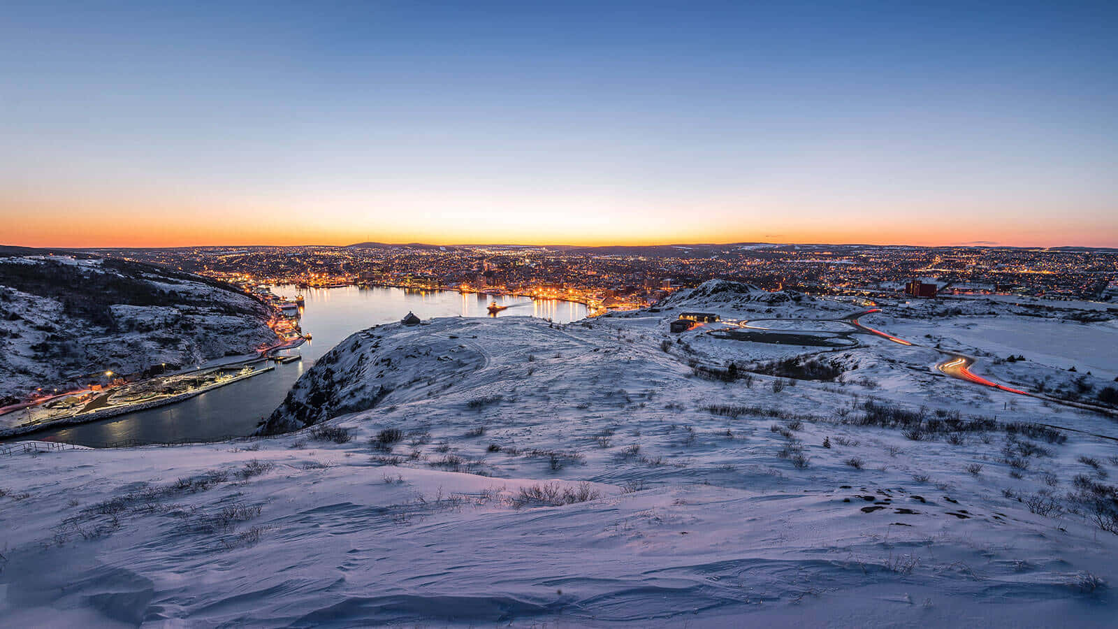 Saint John Winter Sunset View Wallpaper