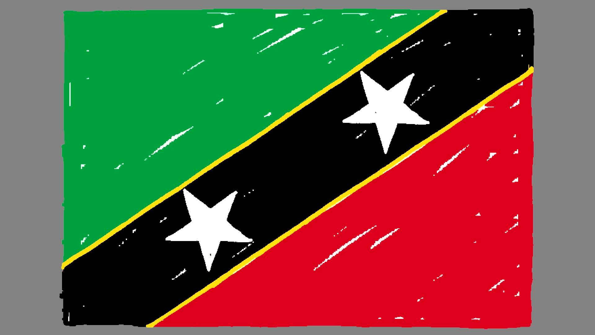 Saintkitts Und Nevis Flagge Zeichnung Wallpaper