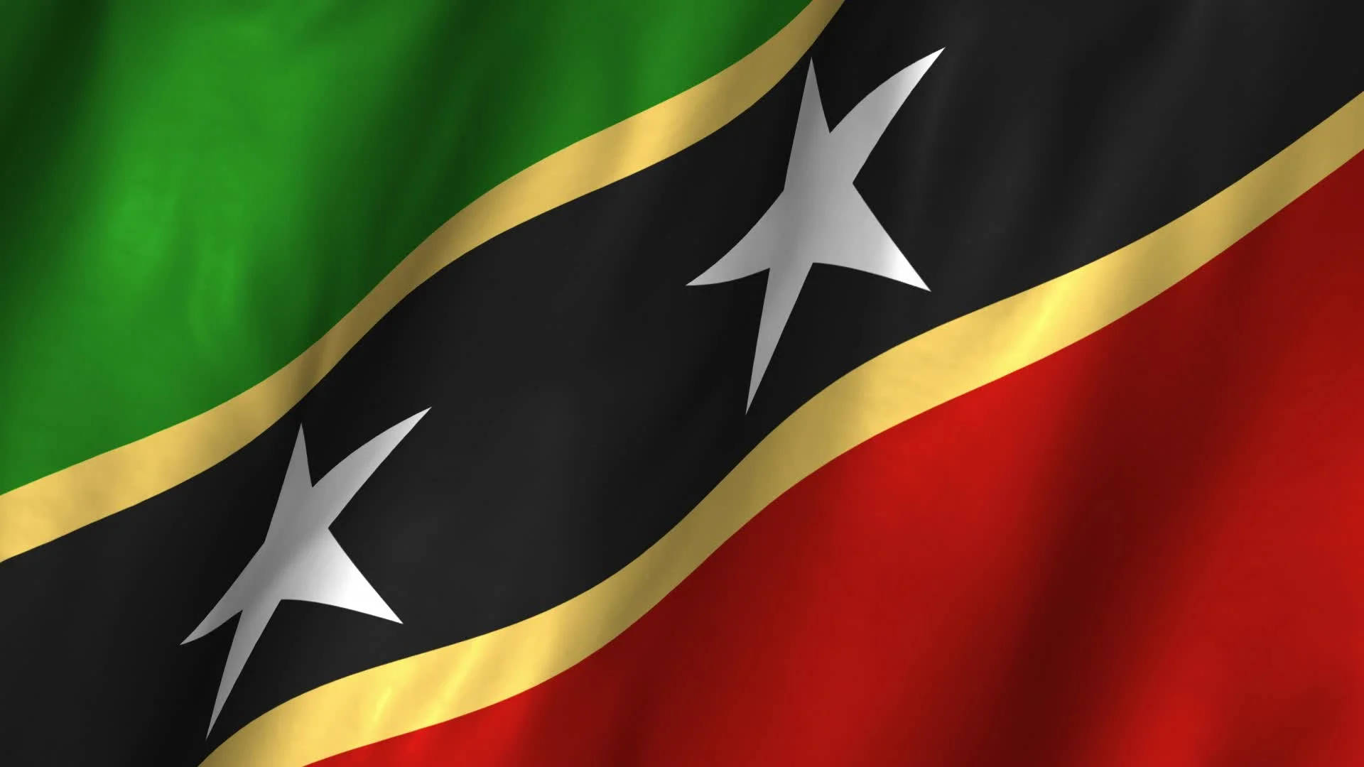 Saint Kitts Og Nevis Bølget Flag Wallpaper