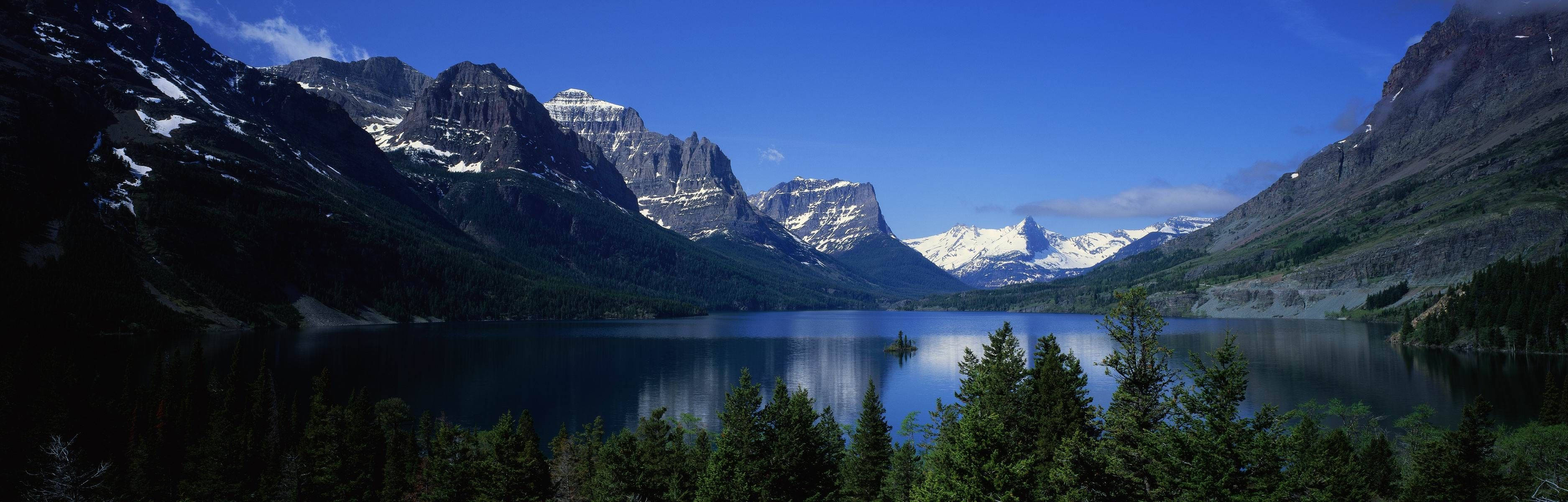 Saint Mary Lake In Glacier National Park For Monitor Wallpaper