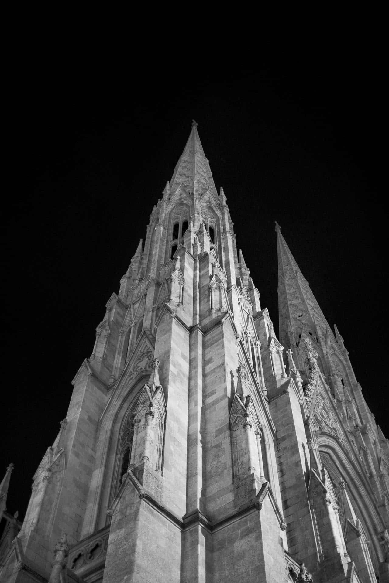 Saint Patrick's Cathedral Black Sky Picture