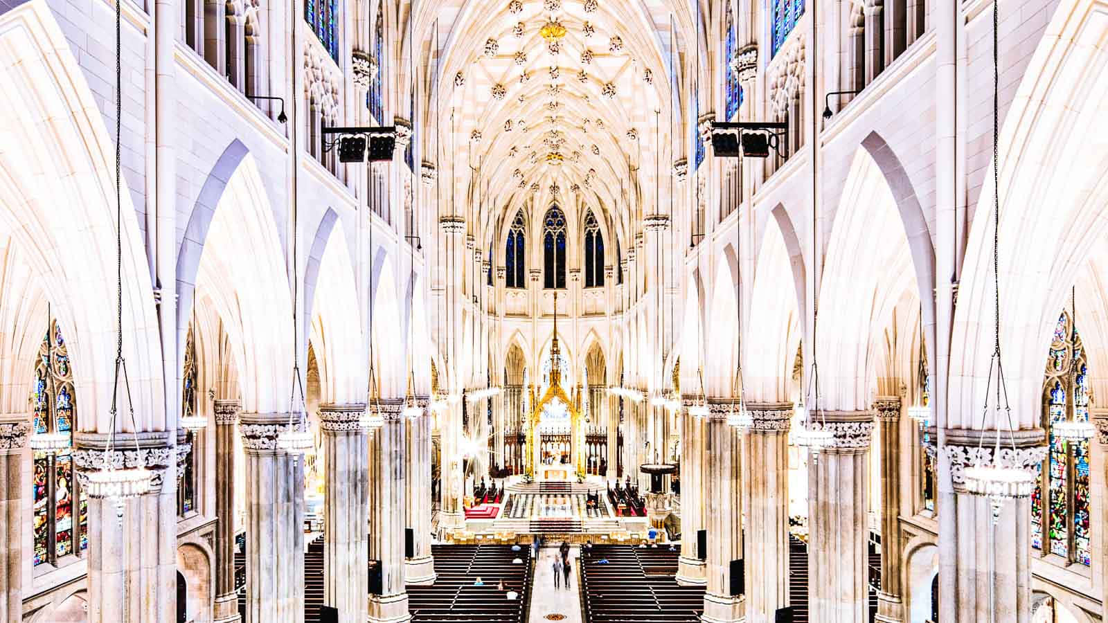 Majestic Interior of Saint Patrick's Cathedral Wallpaper