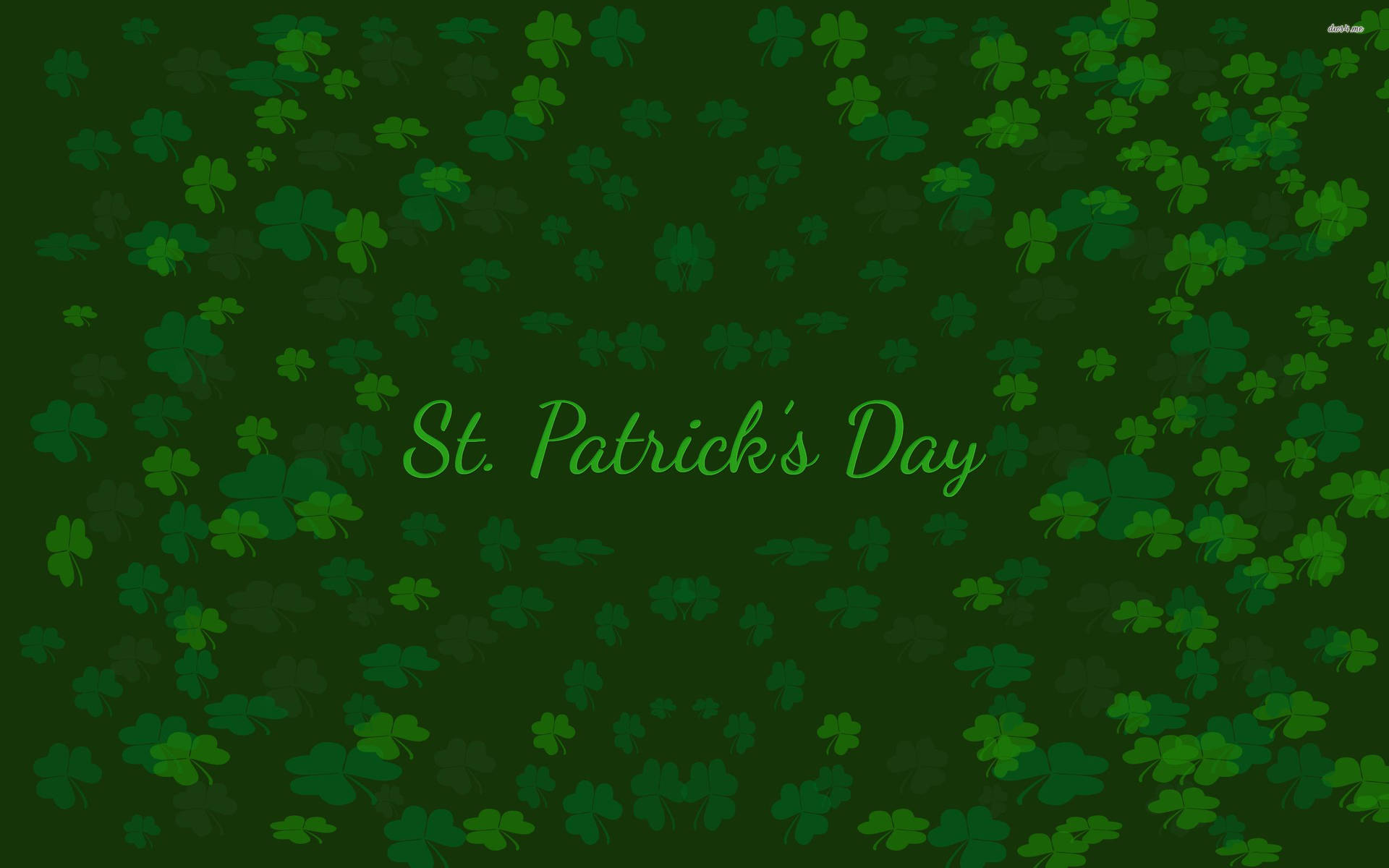 Saint Patrick’s Day Over Clover Green Background Wallpaper