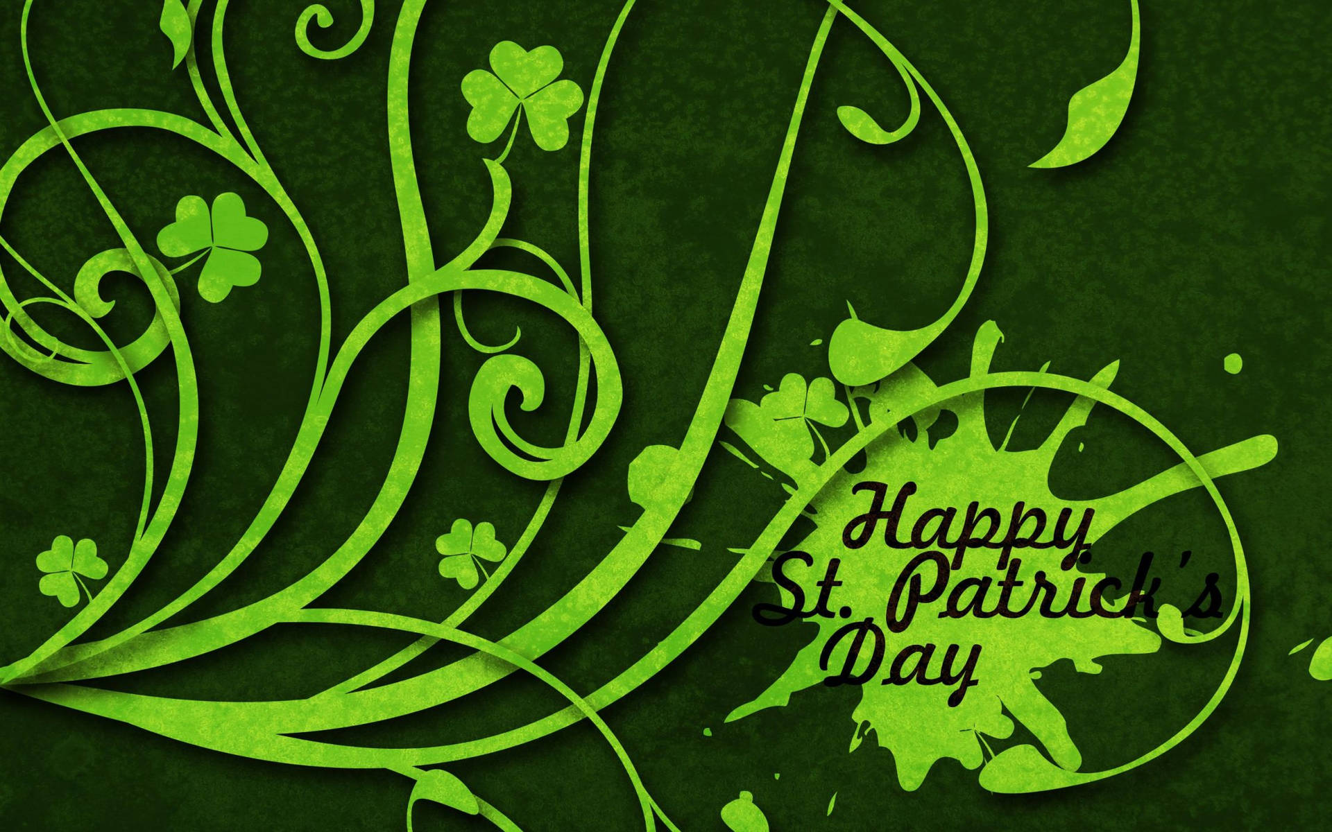 Saint Patrick’s Day With Green Paint Splatter Background
