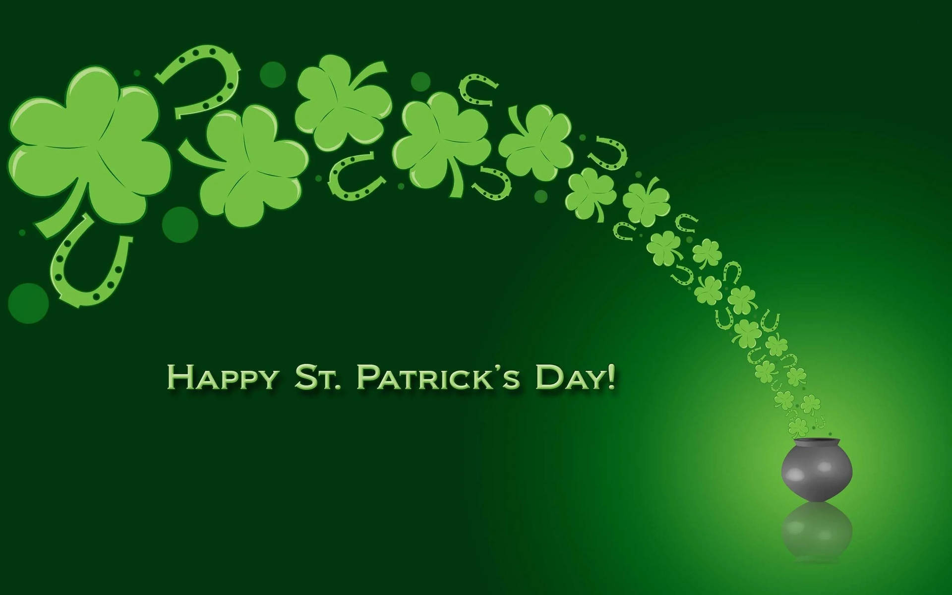 Saint Patrick’s Day With Pot Of Clovers Wallpaper
