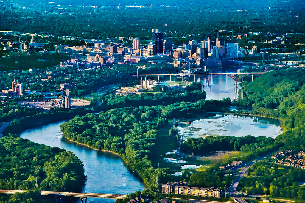 Saint Paul Minnesota Aerial View Wallpaper