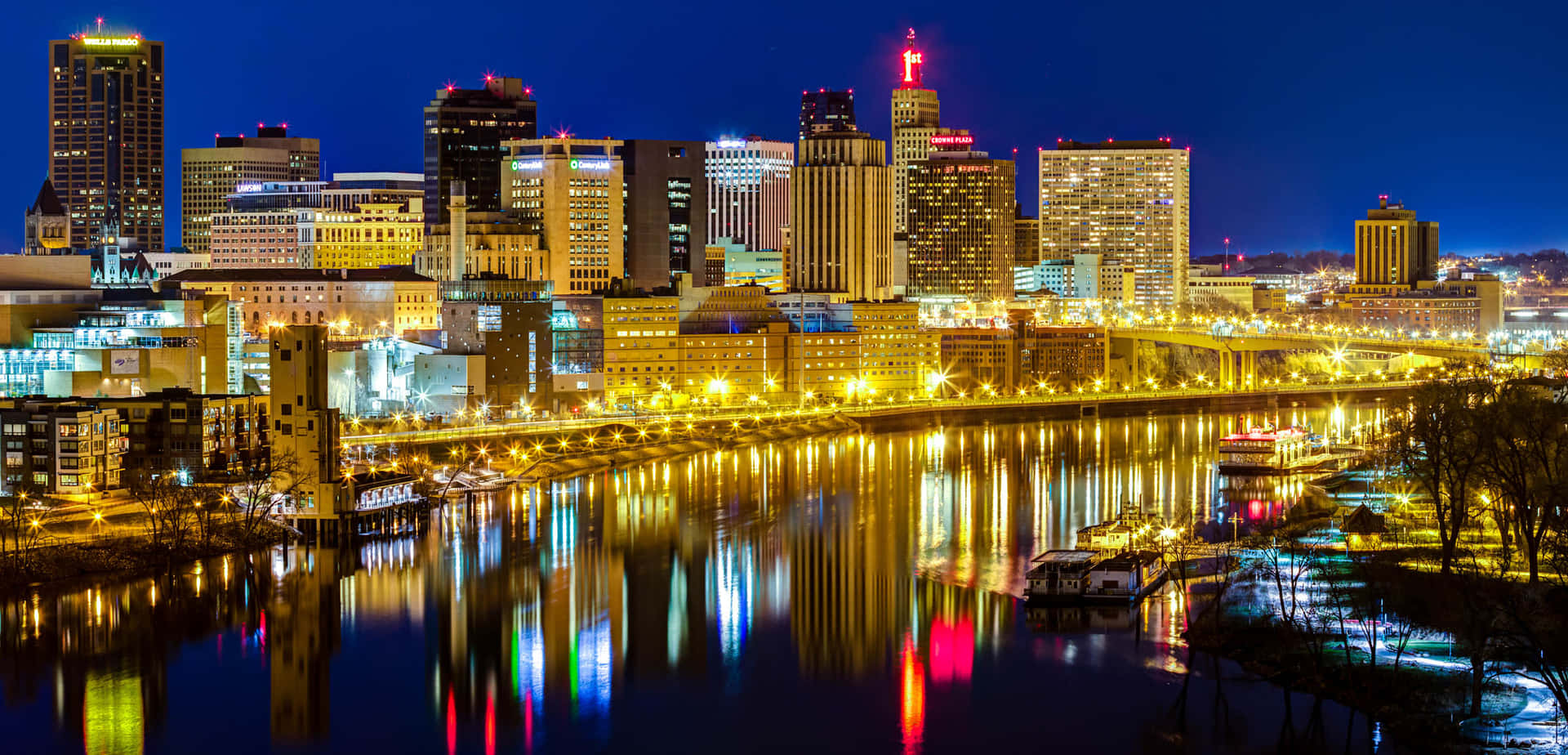 Saint Paul Minnesota Night Skyline Wallpaper