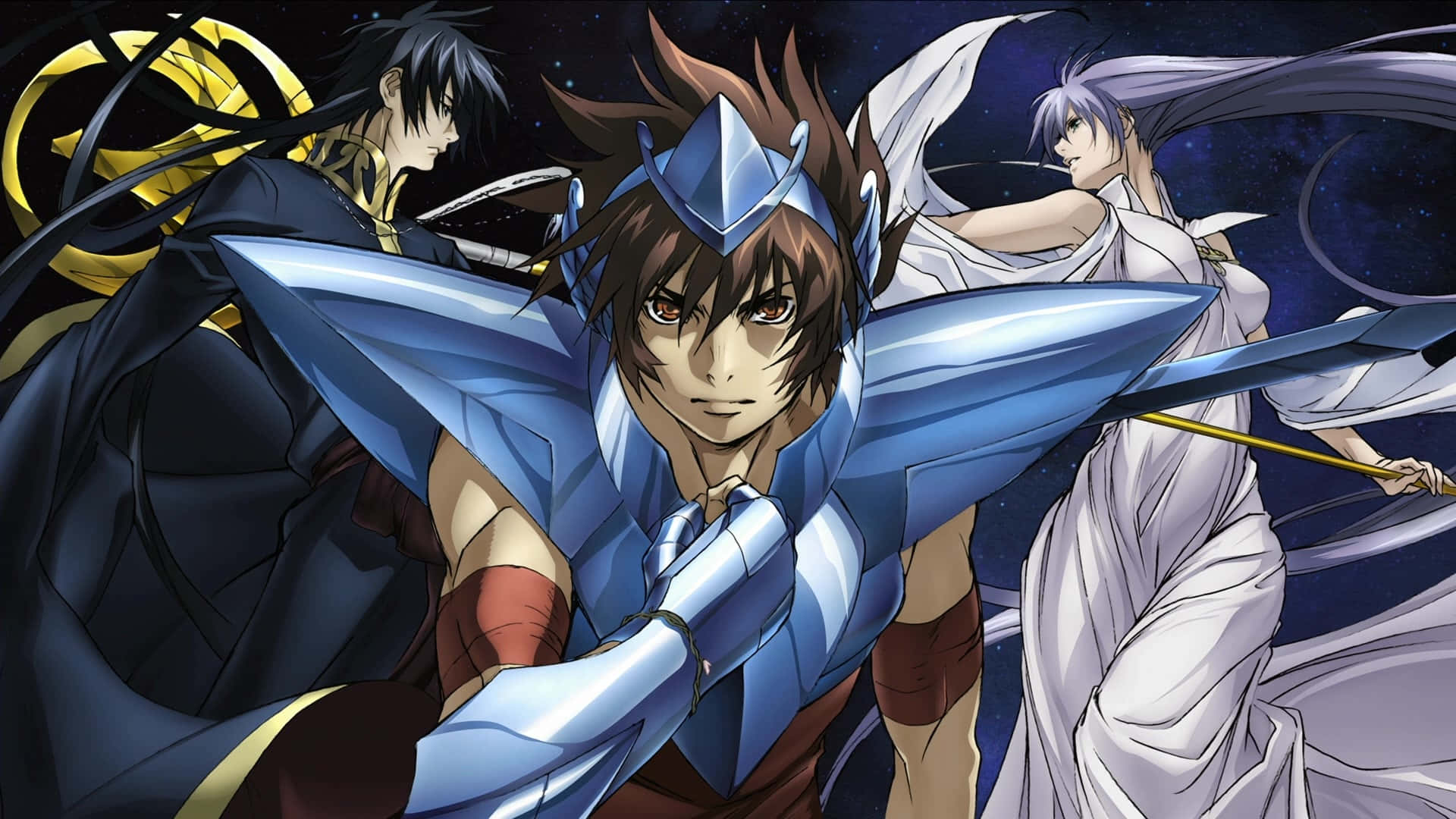 Saint_ Seiya_ Hades_ Personages_ Pose Achtergrond