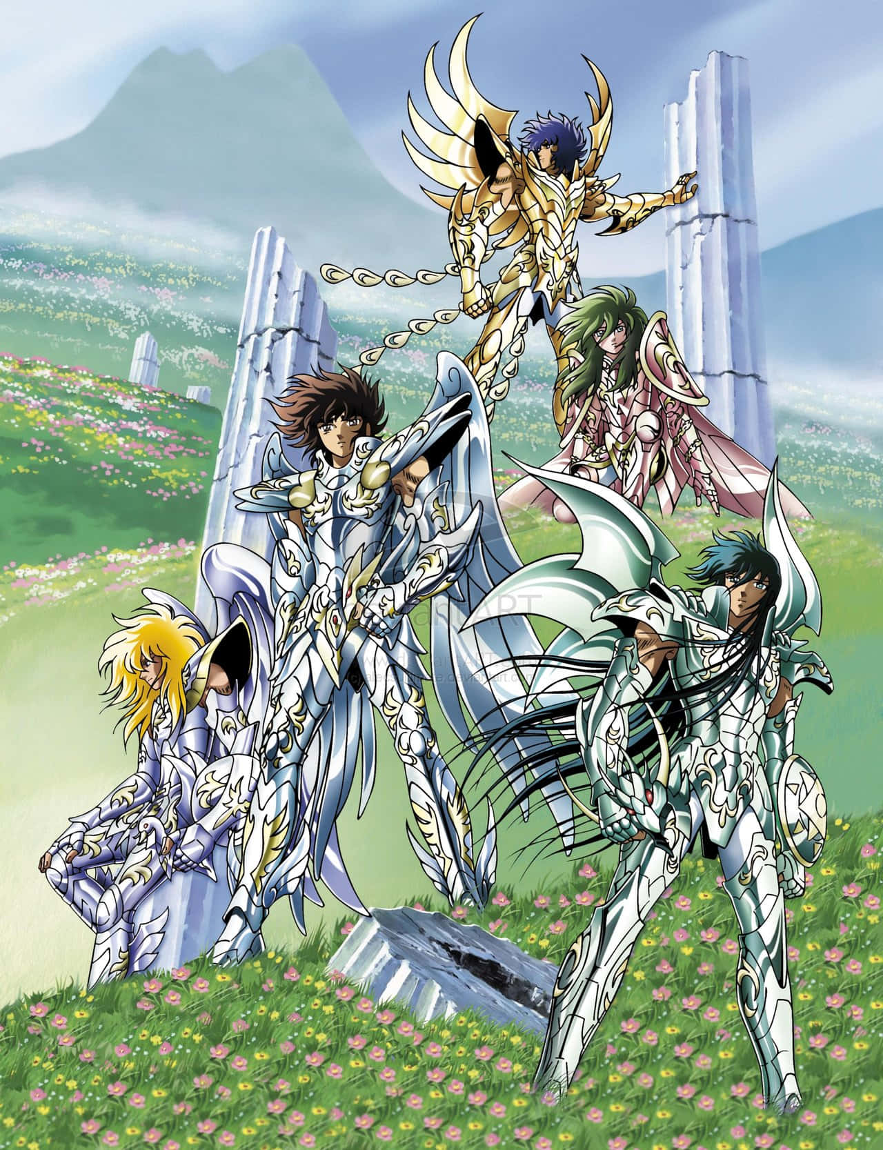 Saint Seiya Knights Posed For A Battle Wallpaper