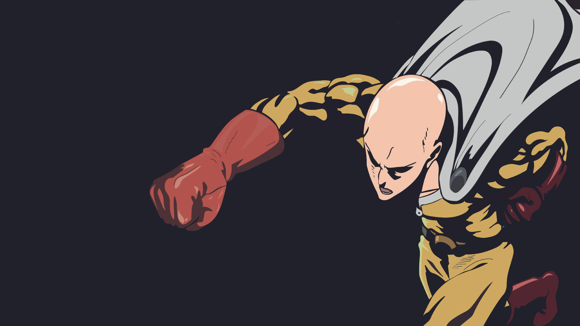 Saitama Throwing Punch Wallpaper