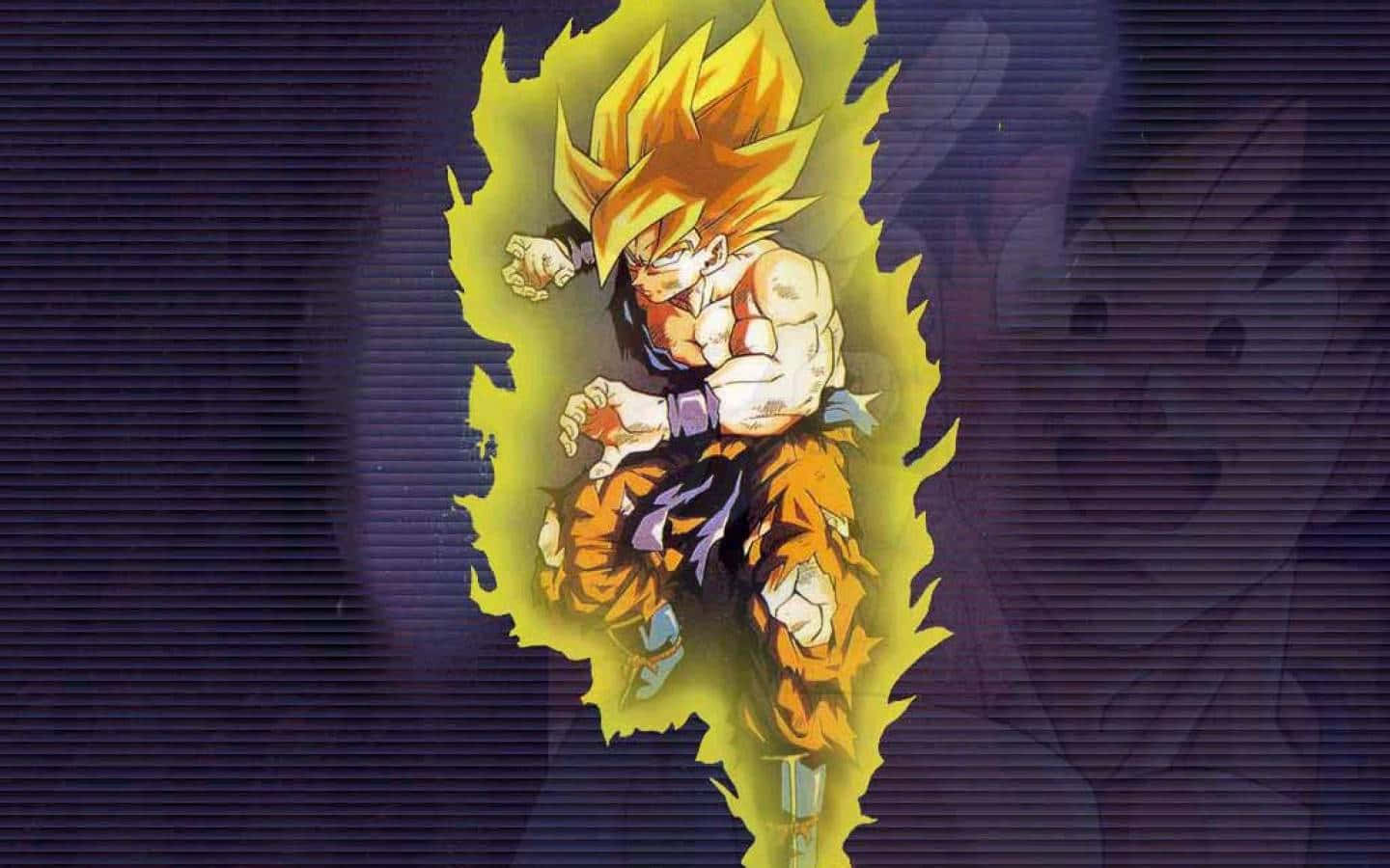 The fierce and brave Saiyan ready to Protect His kingdom Wallpaper