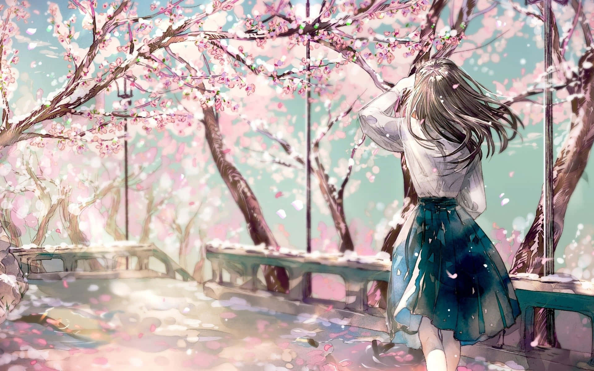Einwunderschöner Moment Des Sakura-animes In Seiner Ganzen Pracht. Wallpaper