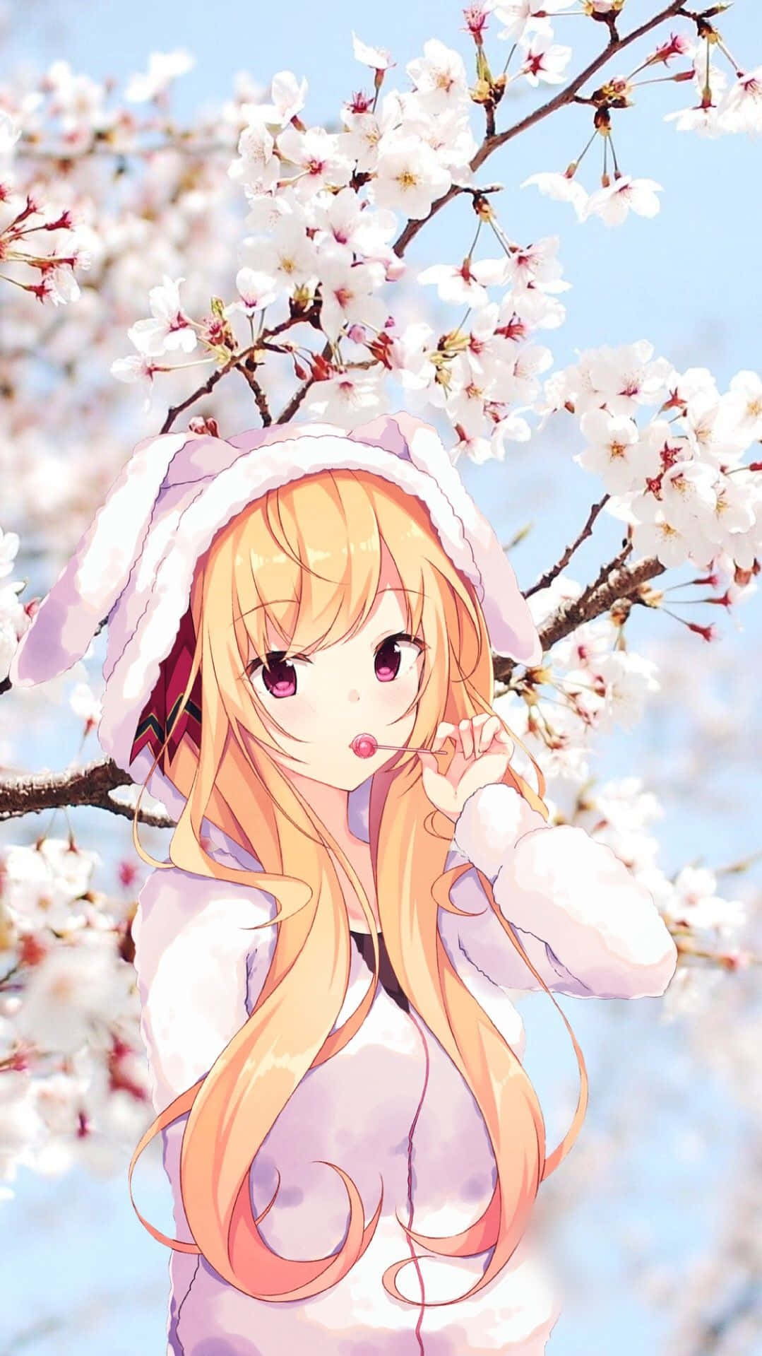 Sød og fjollet anime pige Wallpaper