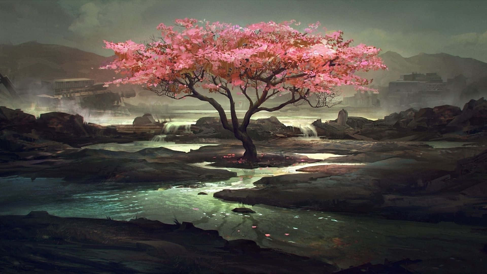 Enjoy the beauty of sakura blossom in its captivating bloom Wallpaper