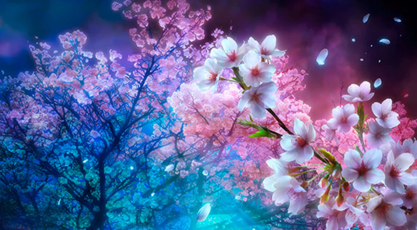 Denömtåliga Skönheten Av Sakura Blossom. Wallpaper