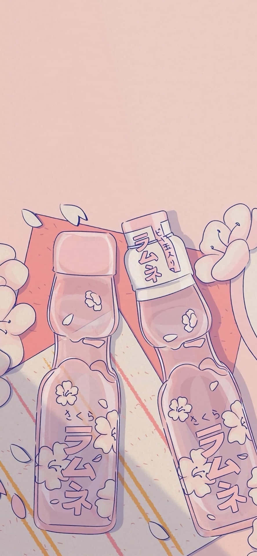 Sakura Flavored Soda Illustration Wallpaper