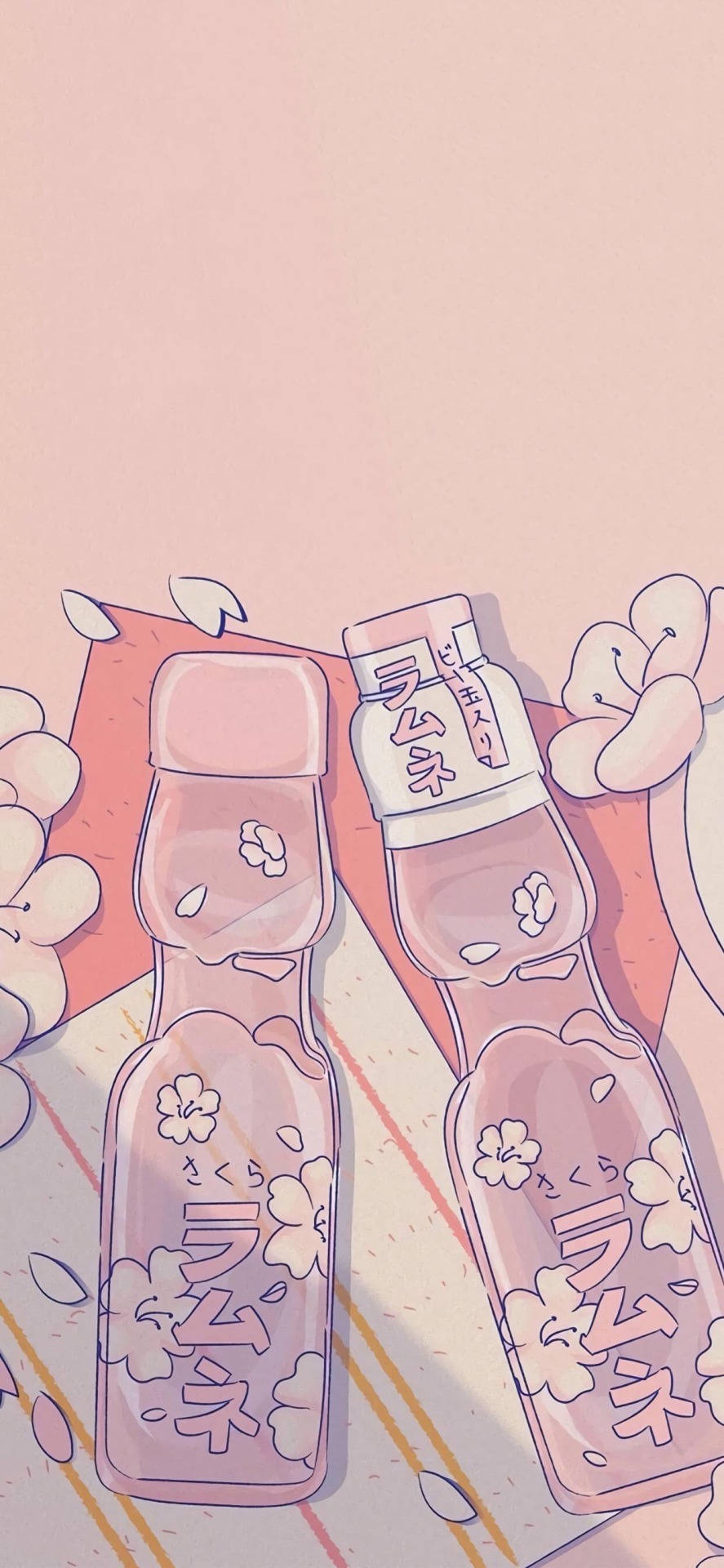 Sakura Flavored Soda Illustration Wallpaper