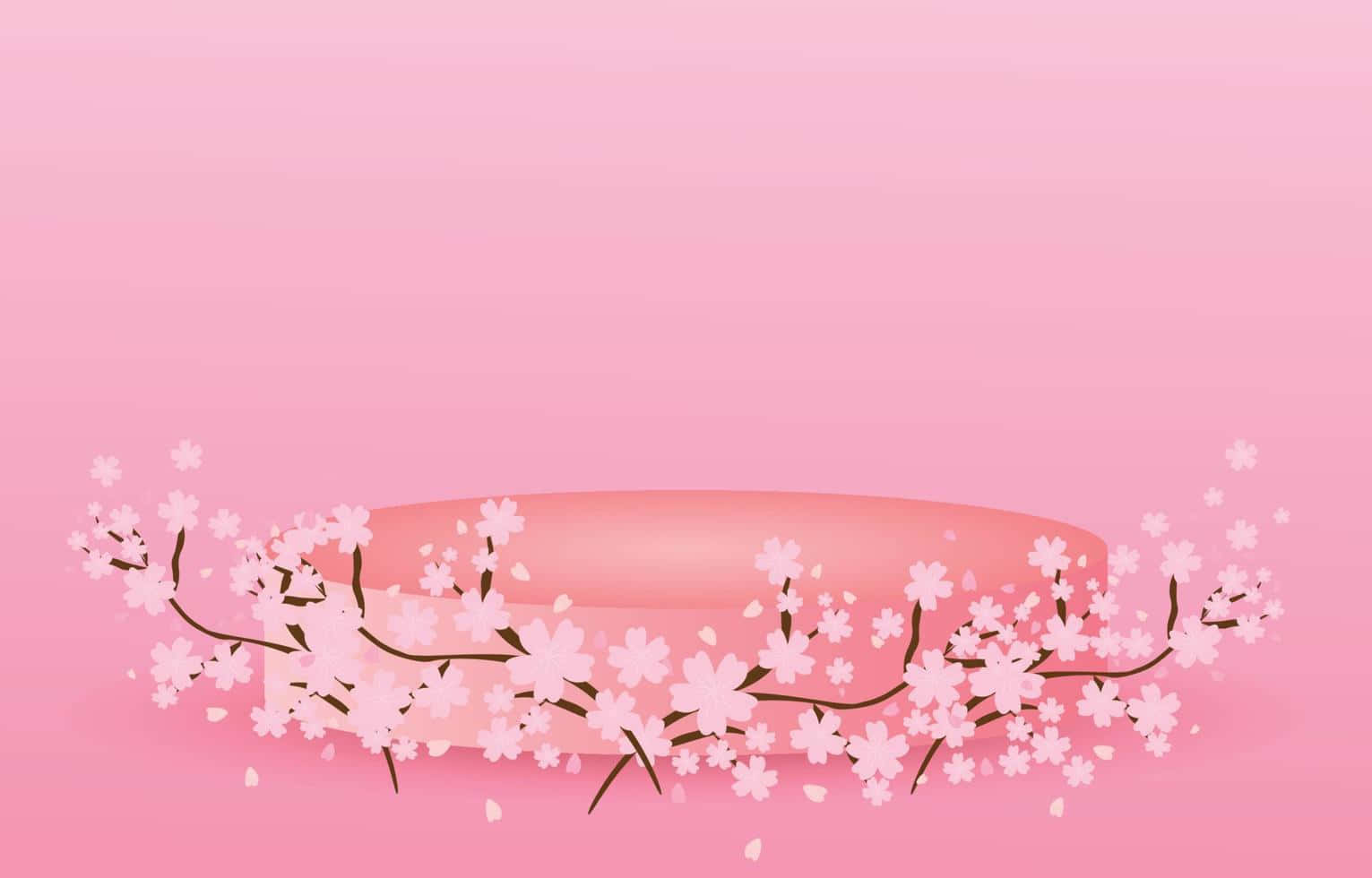 Taen Paus Och Njut Av Utsikten Över Den Japanska Sakura-säsongen Med En Datorskärmsbakgrund. Wallpaper