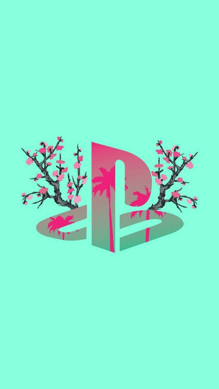 Sakura Themed Gaming Logo Wallpaper