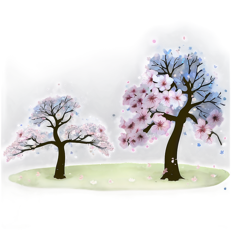 Sakura Tree At Night With Stars Png 60 PNG