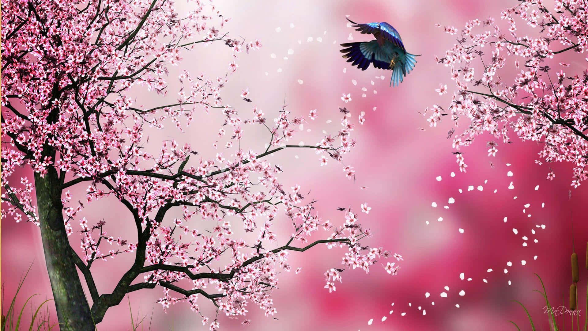 A beautiful sakura tree in springtime