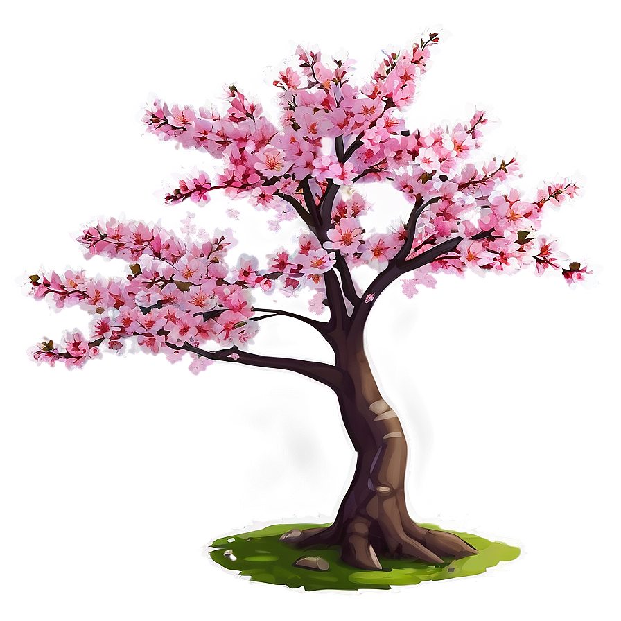 Sakura Tree In Anime Style Png Pel86 PNG