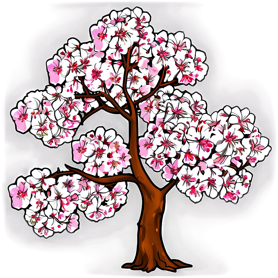 Sakura Tree In Digital Art Png Msc26 PNG