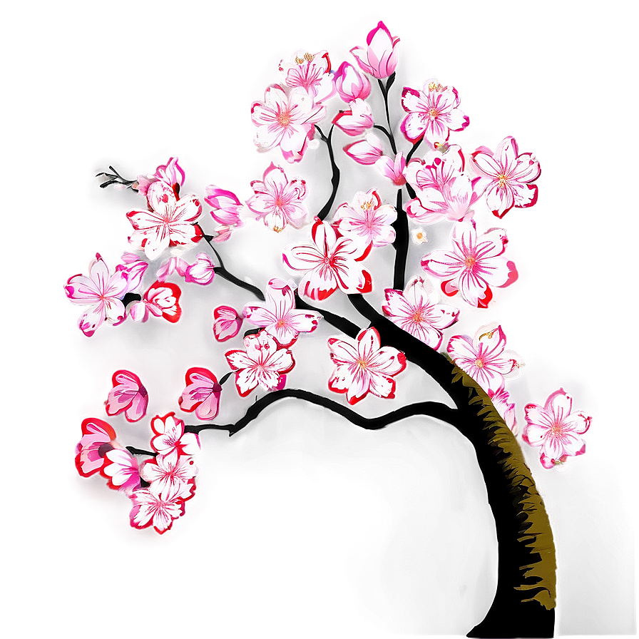 Sakura Tree In Traditional Kimono Setting Png Rlv PNG