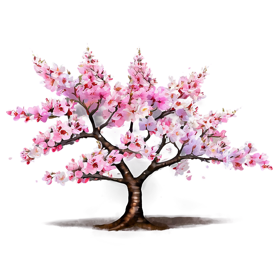 Sakura Tree In Watercolor Style Png Qjc PNG