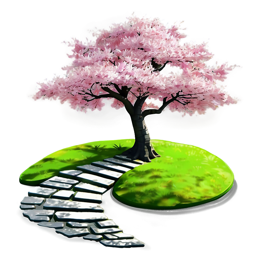 Sakura Tree Pathway Scenery Png Ako PNG