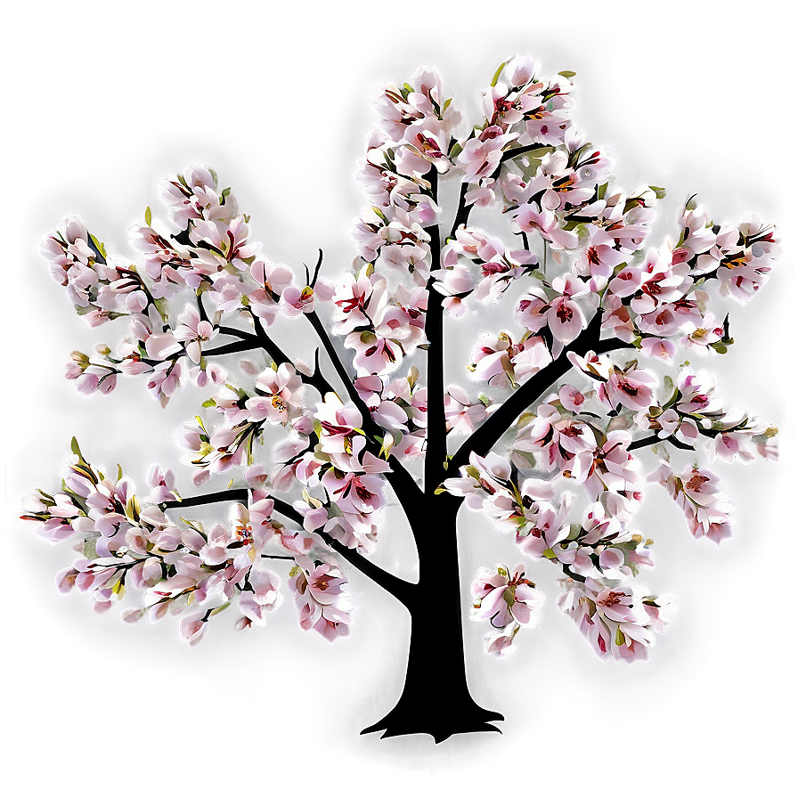 Sakura Tree With Falling Leaves Png 06122024 PNG