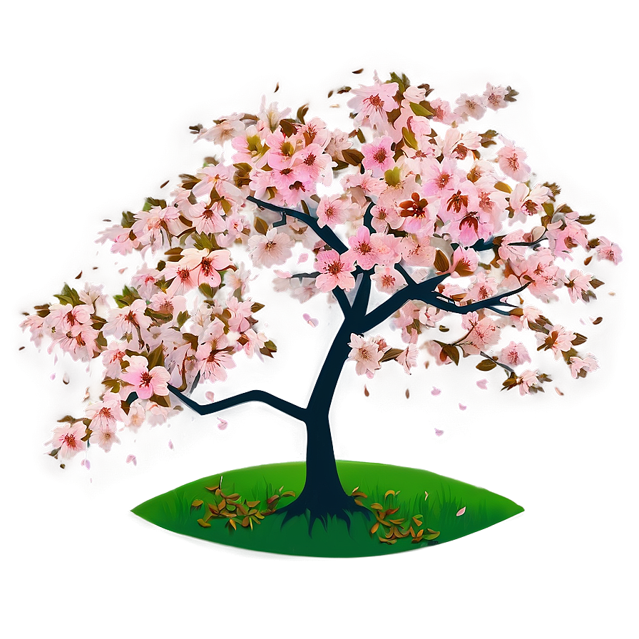 Sakura Tree With Falling Leaves Png Gsf PNG