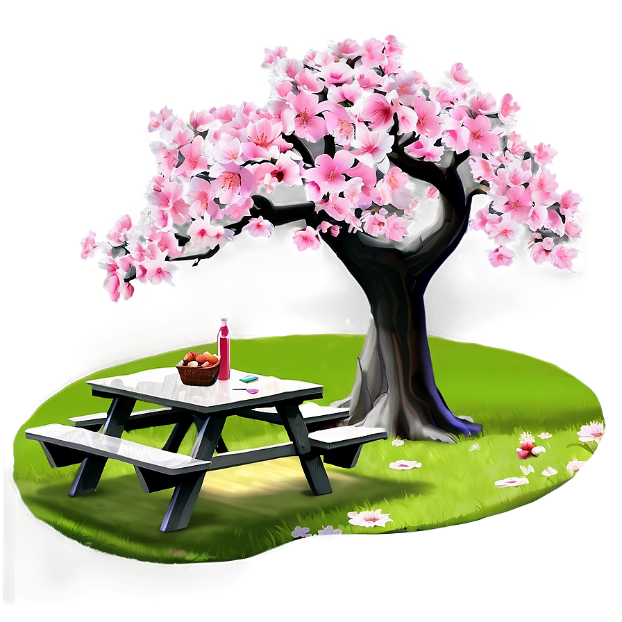 Sakura Tree With Picnic Scene Png 58 PNG