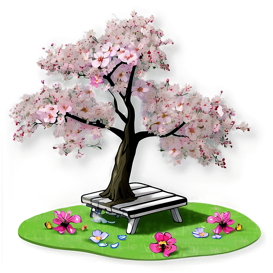 Sakura Tree With Picnic Scene Png Hja PNG