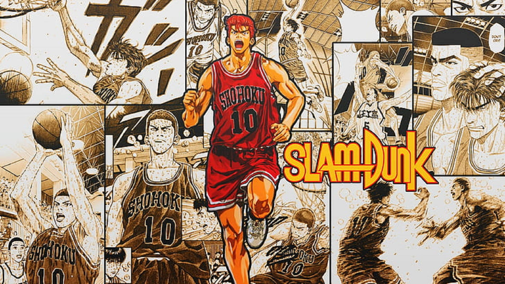 Sakuragiaus Dem Slam Dunk Manga-panel Wallpaper