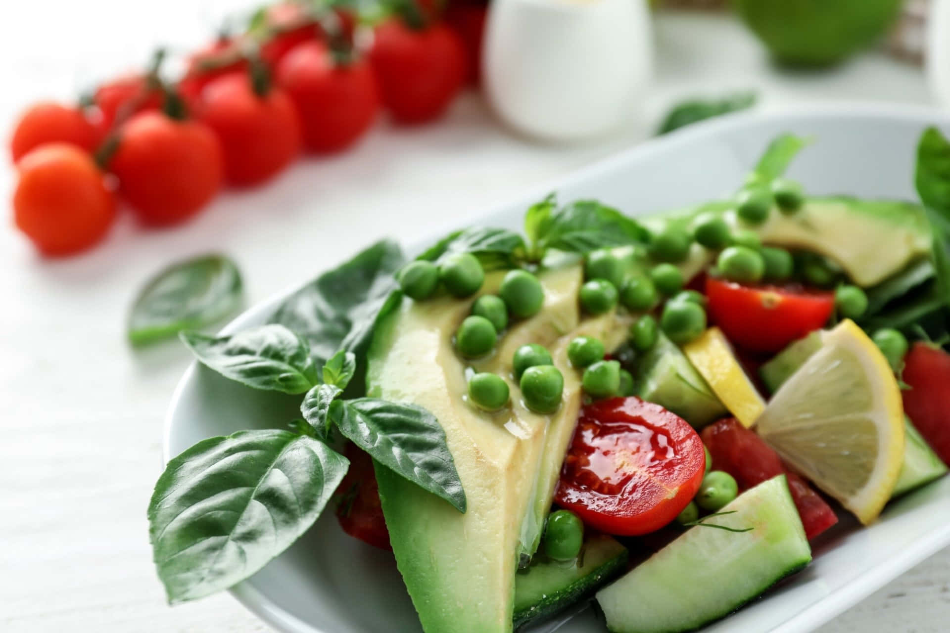 Healthy Green Salad on a Plate