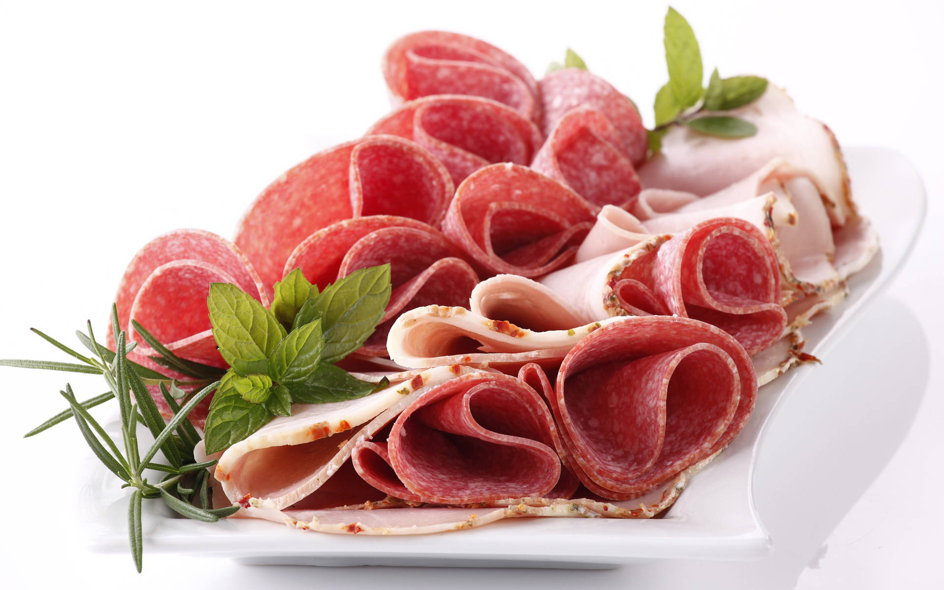 Salami And Ham Meat Platter Wallpaper