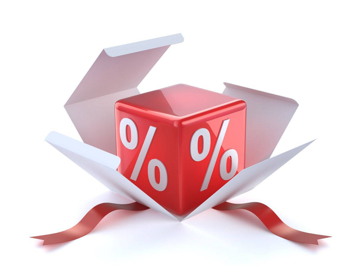 Sales Red Percentage Gift Wallpaper