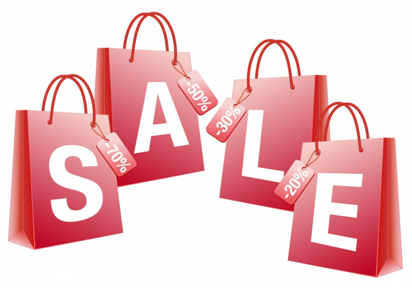 Sales Red Tag Shopping Bags Wallpaper