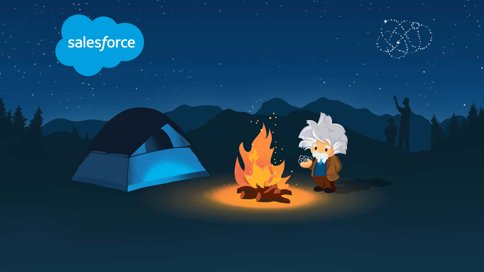 A Cartoon Character Is Sitting By A Campfire Wallpaper