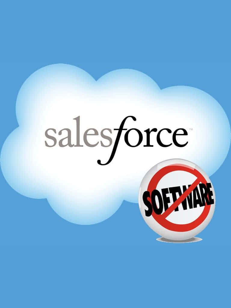 Salesforce software logo med en sky på en dybblå baggrund Wallpaper