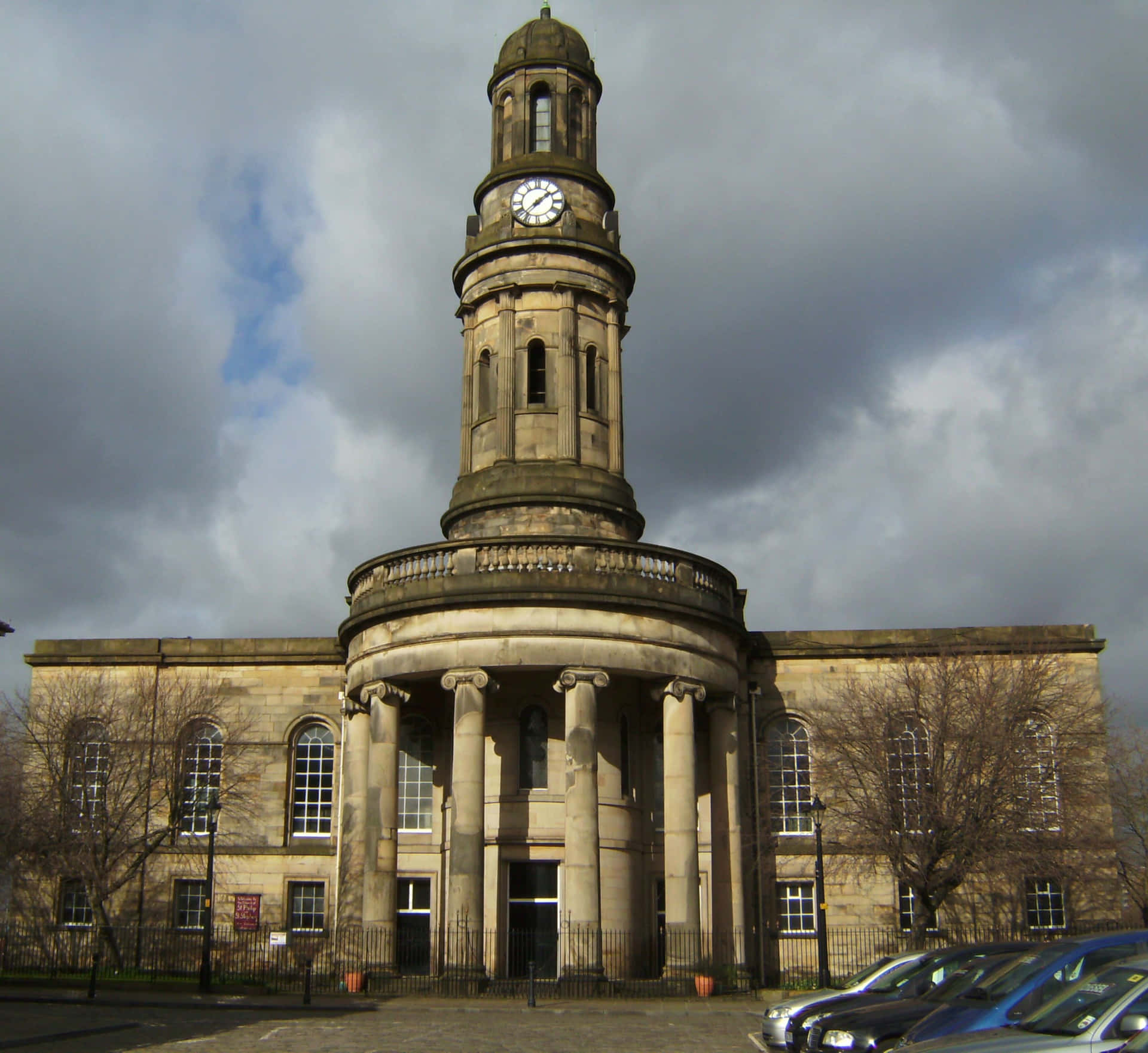 Salford_ Historic_ Building_with_ Clock_ Tower Wallpaper