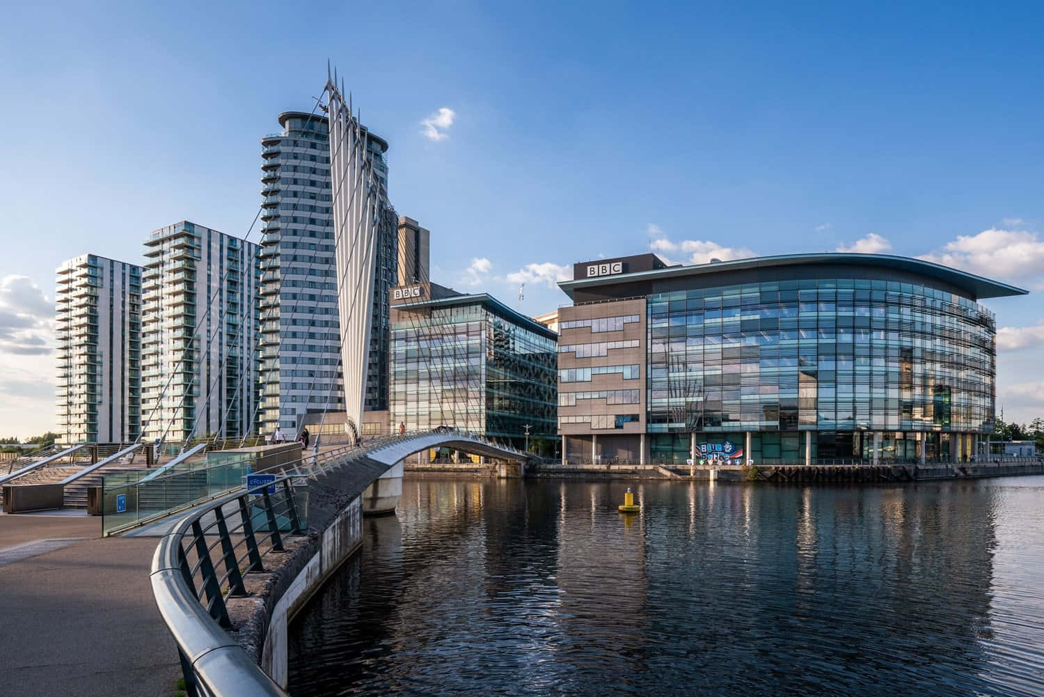 Download Salford Quays Waterfront Buildings Wallpaper | Wallpapers.com