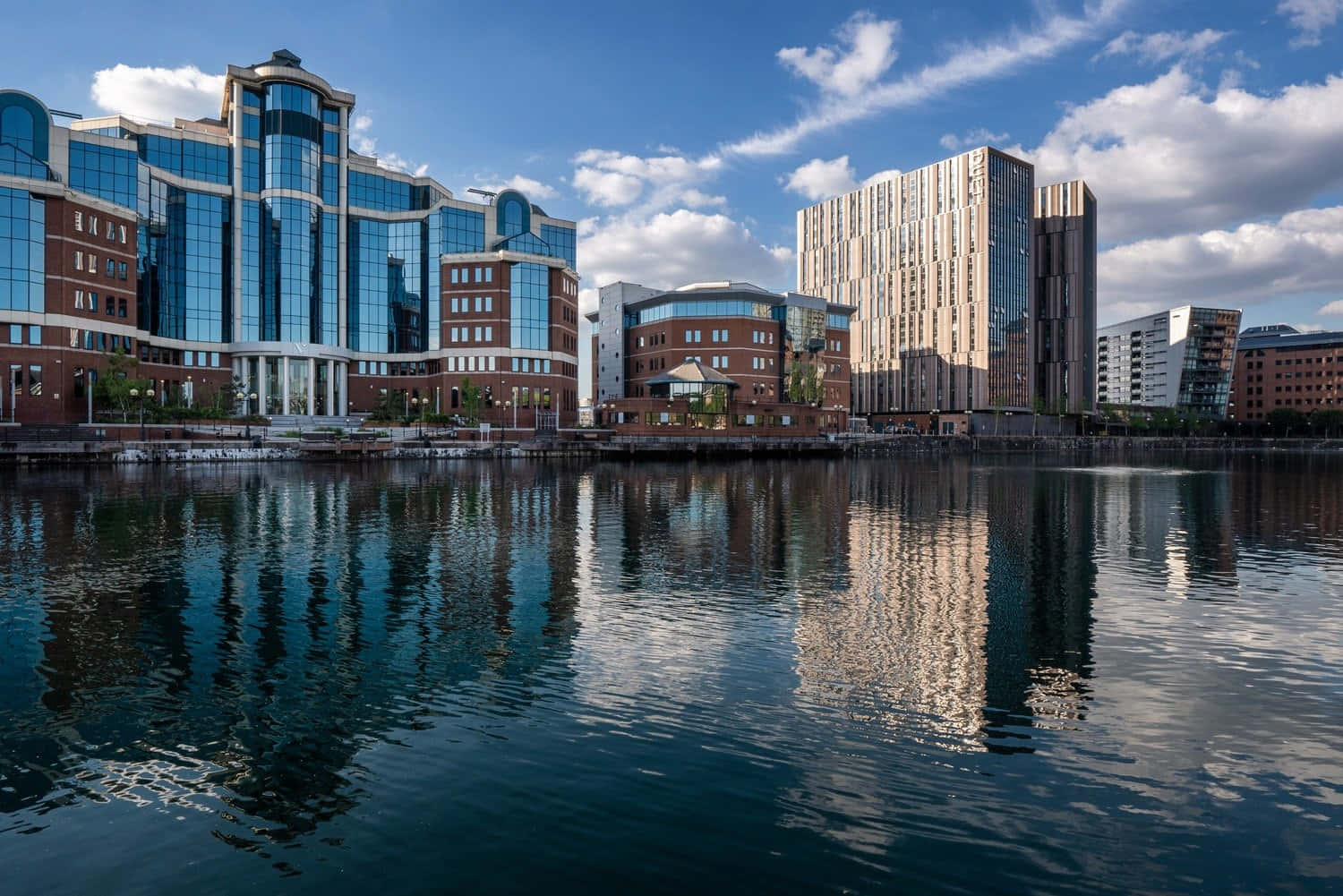 Download Salford Quays Waterfront Reflections Wallpaper | Wallpapers.com