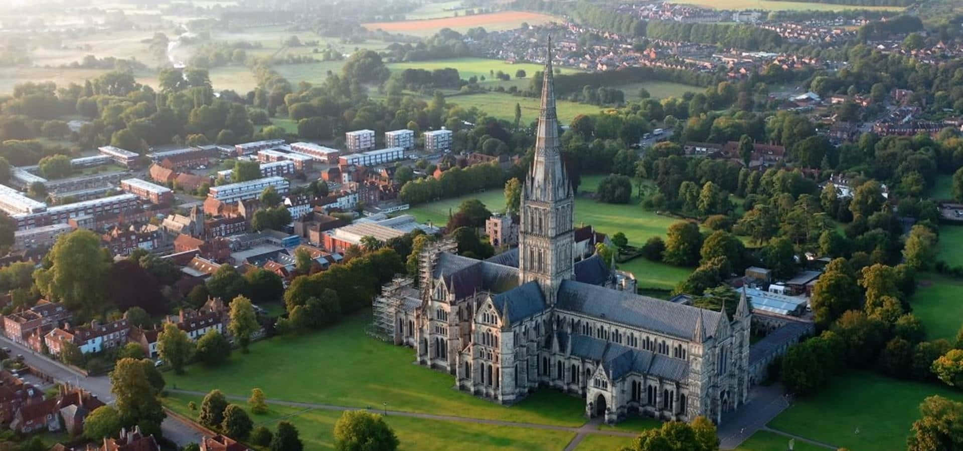 Salisbury Cathedral Aerial View Wallpaper